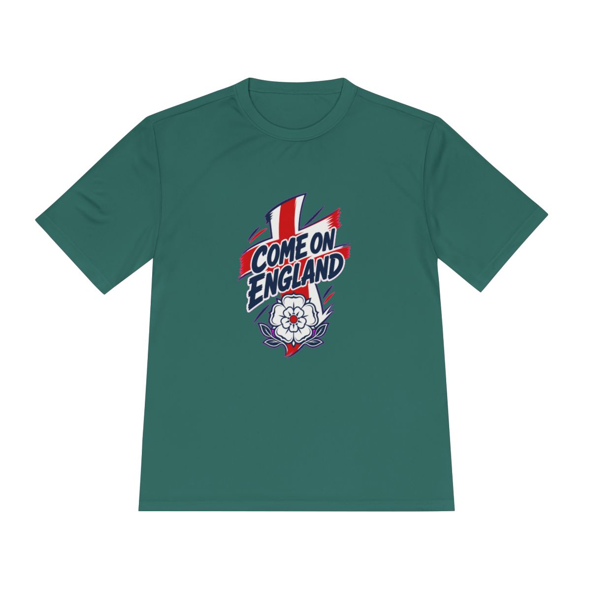 England Soccer T Shirt, Come On England Tee, World Football Fan Shirt, Moisture Wicking Sport Tee — Front view — Photo 1