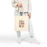 Fall Stand Rise Tote Bag — Ancient Wisdom Quote Canvas Bag — Colorful Philosophy Gift — Product view — Photo 9