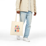 Fall Stand Rise Tote Bag — Ancient Wisdom Quote Canvas Bag — Colorful Philosophy Gift — Product view — Photo 5