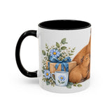Father's Day Capybara Mug, Relaxed Papa, Cute Animal Lover Gift, Watercolor Ceramic Coffee Cup, 11oz 15oz — 11oz / Black — left
