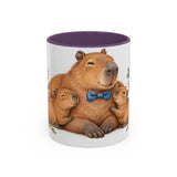 Father's Day Capybara Mug, Relaxed Papa, Cute Animal Lover Gift, Watercolor Ceramic Coffee Cup, 11oz 15oz — 11oz / Purple — front