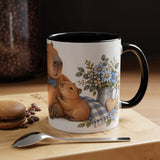 Father's Day Capybara Mug, Relaxed Papa, Cute Animal Lover Gift, Watercolor Ceramic Coffee Cup, 11oz 15oz — 11oz / Black — context-1