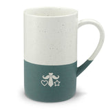 Father's Day Engraved Mug, Fathers Day Tie Heart, 13oz Speckled Ceramic Coffee Cup, Holiday Gift — 6ad8745915c198f872086350_396994_146295_front