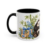 Father's Day Panda Mug, Panda Papa, Cute Animal Lover Gift, Watercolor Ceramic Coffee Cup, 11oz 15oz — 11oz / Black — left