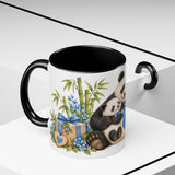 Father's Day Panda Mug, Panda Papa, Cute Animal Lover Gift, Watercolor Ceramic Coffee Cup, 11oz 15oz — 11oz / Black — context-2