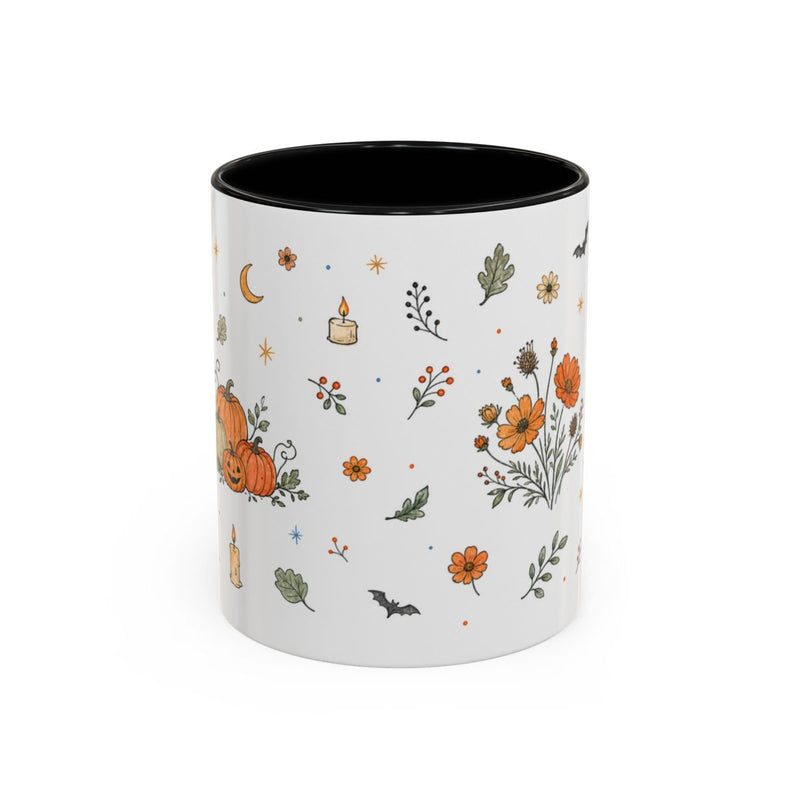 Floral Pumpkin Halloween Mug | Friendly Ghost Watercolor Gift | Accent Cup 11oz 15oz — 6ad86ec12f6ce68f1502110c_72180_102752_front