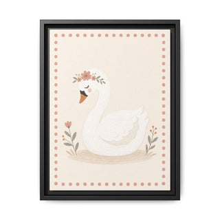 Flower Swan Framed Nursery Canvas, Storybook Kids Room Wall Art, 12x16 18x24 — 6ad8667e9136e3edae0e5db7_88292_103215_front
