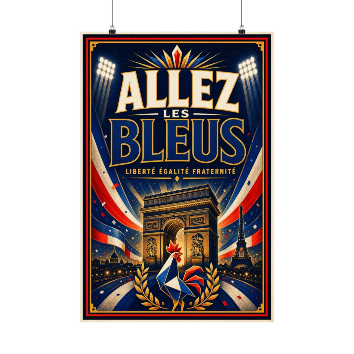 France Soccer Poster — Rally Fan Art Print — Soccer Wall Decor — Front view — Photo 1