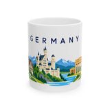 Germany Travel Souvenir Mug — Castle & Alpine Views — Soccer Fan Gift — White Ceramic 11oz 15oz — Front view — Photo 1
