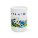 Germany Travel Souvenir Mug — Castle & Alpine Views — Soccer Fan Gift — White Ceramic 11oz 15oz — Front view — Photo 2