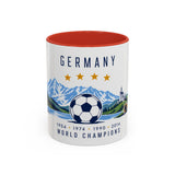 Germany World Champions Mug — Four Time Soccer Champion Gift — German Football Fan Cup — 1954–2014 — 11oz 15oz Accent Mug — Front view — Photo 4