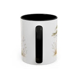 Giraffe Calf Accent Mug | Watercolor Nature Coffee Cup | 11oz 15oz Wildlife Lover Gift — 11oz / Black — back