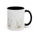 Giraffe Calf Accent Mug | Watercolor Nature Coffee Cup | 11oz 15oz Wildlife Lover Gift — 11oz / Black — right