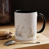 Giraffe Calf Accent Mug | Watercolor Nature Coffee Cup | 11oz 15oz Wildlife Lover Gift — 11oz / Black — context-1