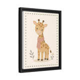 Giraffe Scarf Framed Nursery Canvas, Storybook Kids Room Wall Art, 12x16 18x24 — Product view — Photo 7