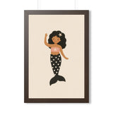 Girl Mermaid Framed Nursery Wall Art, Storybook Kids Room Decor, 16x24 20x30 Poster — Front view — Photo 4