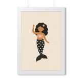Girl Mermaid Framed Nursery Wall Art, Storybook Kids Room Decor, 16x24 20x30 Poster — Front view — Photo 5