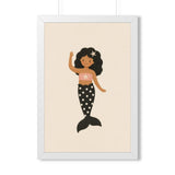 Girl Mermaid Framed Nursery Wall Art, Storybook Kids Room Decor, 16x24 20x30 Poster — Front view — Photo 6