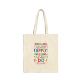 Goethe Quote Tote Bag — Inspirational Canvas Bag — Colorful Literary Gift — Front view — Photo 1