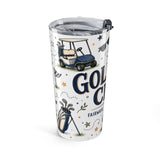 Golf Cart Crew 20oz Tumbler — Golfer Gift — Insulated Stainless Steel Travel Cup — Left view — Photo 3