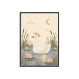 Goose Pond Framed Nursery Poster, Storybook Kids Room Wall Art, A4 A3 Size — Front view — Photo 1