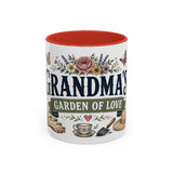 Grandma's Garden Of Love Coffee Mug — Gift From Grandkids — Accent Color Ceramic 11oz 15oz — Front view — Photo 4