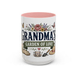 Grandma's Garden Of Love Coffee Mug — Gift From Grandkids — Accent Color Ceramic 11oz 15oz — Front view — Photo 7