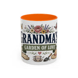 Grandma's Garden Of Love Coffee Mug — Gift From Grandkids — Accent Color Ceramic 11oz 15oz — Front view — Photo 11