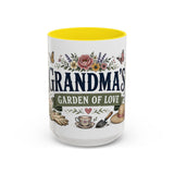 Grandma's Garden Of Love Coffee Mug — Gift From Grandkids — Accent Color Ceramic 11oz 15oz — Front view — Photo 14