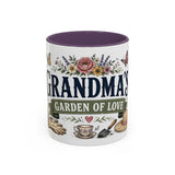 Grandma's Garden Of Love Coffee Mug — Gift From Grandkids — Accent Color Ceramic 11oz 15oz — Front view — Photo 16