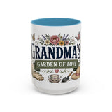 Grandma's Garden Of Love Coffee Mug — Gift From Grandkids — Accent Color Ceramic 11oz 15oz — Front view — Photo 10