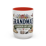Grandma's Garden Of Love Coffee Mug — Gift From Grandkids — Accent Color Ceramic 11oz 15oz — Front view — Photo 8