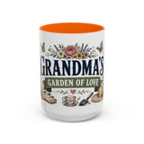 Grandma's Garden Of Love Coffee Mug — Gift From Grandkids — Accent Color Ceramic 11oz 15oz — Front view — Photo 13