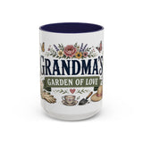 Grandma's Garden Of Love Coffee Mug — Gift From Grandkids — Accent Color Ceramic 11oz 15oz — Front view — Photo 6