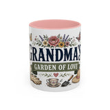 Grandma's Garden Of Love Coffee Mug — Gift From Grandkids — Accent Color Ceramic 11oz 15oz — Front view — Photo 3