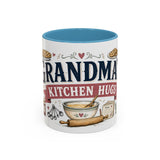 Grandma's Kitchen Hugs Coffee Mug — Gift From Grandkids — Accent Color Ceramic 11oz 15oz — Front view — Photo 9
