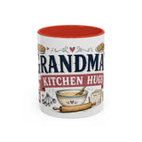 Grandma's Kitchen Hugs Coffee Mug — Gift From Grandkids — Accent Color Ceramic 11oz 15oz — Front view — Photo 4
