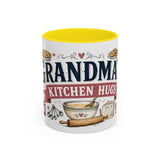Grandma's Kitchen Hugs Coffee Mug — Gift From Grandkids — Accent Color Ceramic 11oz 15oz — Front view — Photo 12