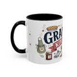 Grandma's Kitchen Hugs Coffee Mug — Gift From Grandkids — Accent Color Ceramic 11oz 15oz — Left view — Photo 18