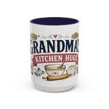 Grandma's Kitchen Hugs Coffee Mug — Gift From Grandkids — Accent Color Ceramic 11oz 15oz — Front view — Photo 6