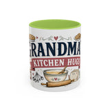 Grandma's Kitchen Hugs Coffee Mug — Gift From Grandkids — Accent Color Ceramic 11oz 15oz — Front view — Photo 15