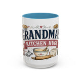 Grandma's Kitchen Hugs Coffee Mug — Gift From Grandkids — Accent Color Ceramic 11oz 15oz — Front view — Photo 10