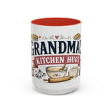 Grandma's Kitchen Hugs Coffee Mug — Gift From Grandkids — Accent Color Ceramic 11oz 15oz — Front view — Photo 8