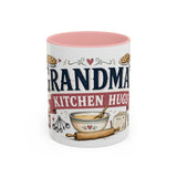 Grandma's Kitchen Hugs Coffee Mug — Gift From Grandkids — Accent Color Ceramic 11oz 15oz — Front view — Photo 3