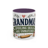 Grandma's Spoiling Skills Are Unmatched Coffee Mug — Funny Gift From Grandkids — Accent Ceramic 11oz 15oz — Front view — Photo 16