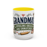 Grandma's Spoiling Skills Are Unmatched Coffee Mug — Funny Gift From Grandkids — Accent Ceramic 11oz 15oz — Front view — Photo 14