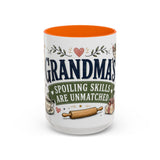 Grandma's Spoiling Skills Are Unmatched Coffee Mug — Funny Gift From Grandkids — Accent Ceramic 11oz 15oz — Front view — Photo 13