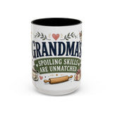 Grandma's Spoiling Skills Are Unmatched Coffee Mug — Funny Gift From Grandkids — Accent Ceramic 11oz 15oz — Front view — Photo 5