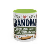 Grandma's Spoiling Skills Are Unmatched Coffee Mug — Funny Gift From Grandkids — Accent Ceramic 11oz 15oz — Front view — Photo 15