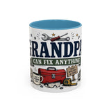 Grandpa Can Fix Anything Coffee Mug — Funny Gift From Grandkids — Accent Ceramic 11oz 15oz — Front view — Photo 9
